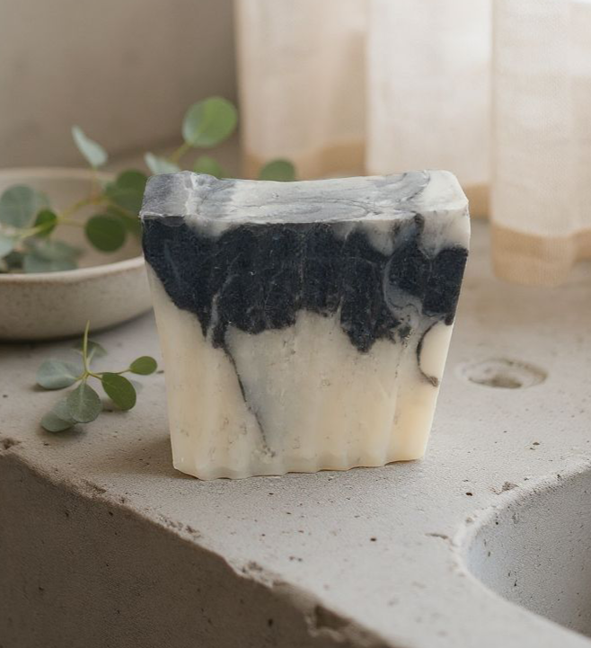 Tallow Soap Bar with charcoal and Bergamot | 140g bar
